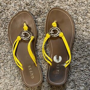 ☀️ Guess Women's Sandals with Yellow Straps